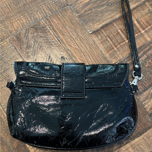 Nine West Black Clutch/Wristlet Polka dot inside . - Picture 5 of 10